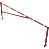 Swing barrier | for casting in concrete, hot-dip galvanized and red coated with white reflecting rings | clear width: 4000 mm | with triangular lock
